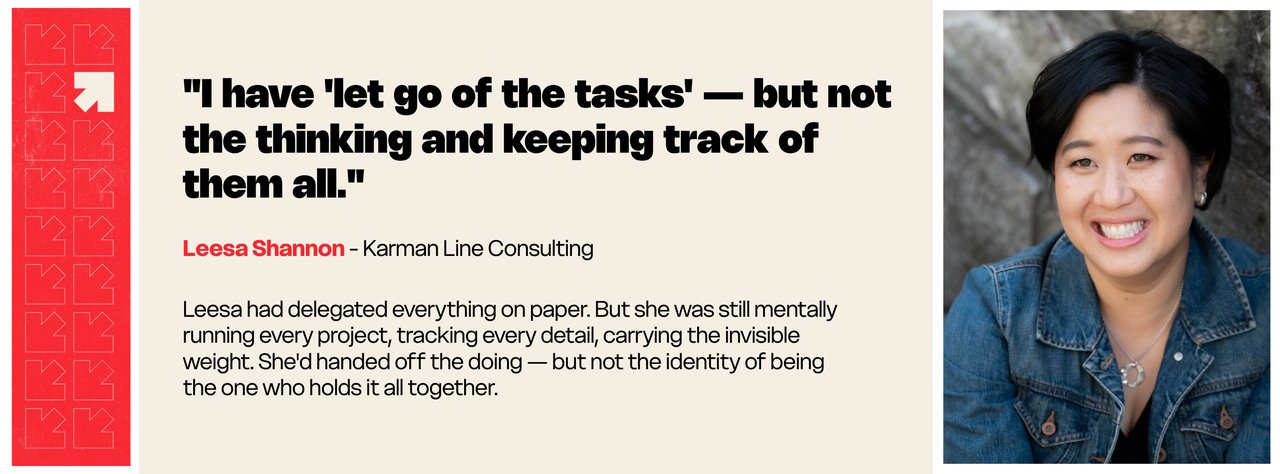 Leesa Shannon, Karman Line Consulting — "I have let go of the tasks — but not the thinking and keeping track of them all."